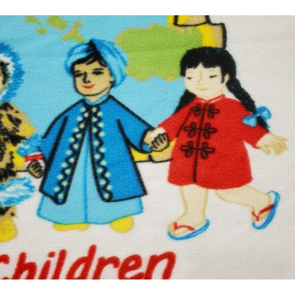 Indian Mission Fleece Lap Blanket St. Bonaventure World Peace Gods Children Kids - Picture 7 of 8